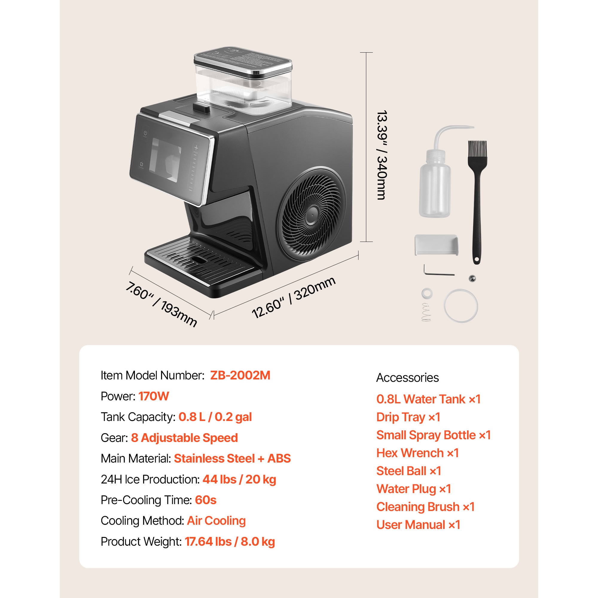 Snowflake Ice Maker Machine With Stainless Steel Blade_voghion.com